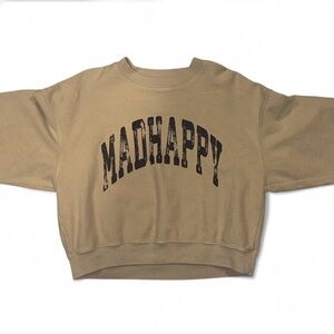 Madhappy Taupe w Black Lettering crew Size small